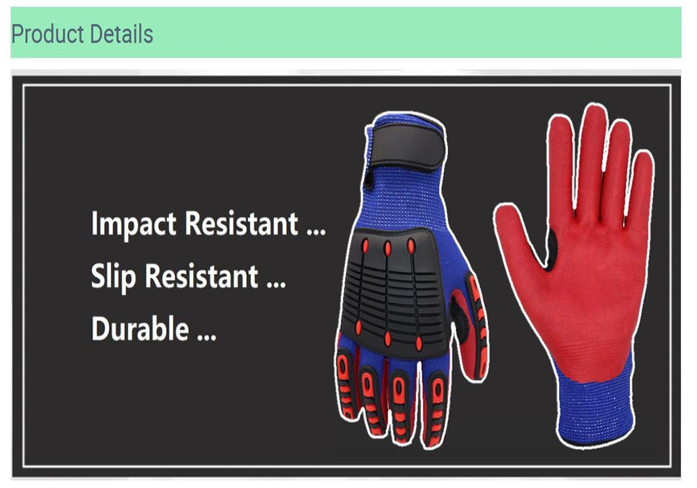 13G Cut and TPR Impact Resistant Hand Protection Labor Work Safety Gloves