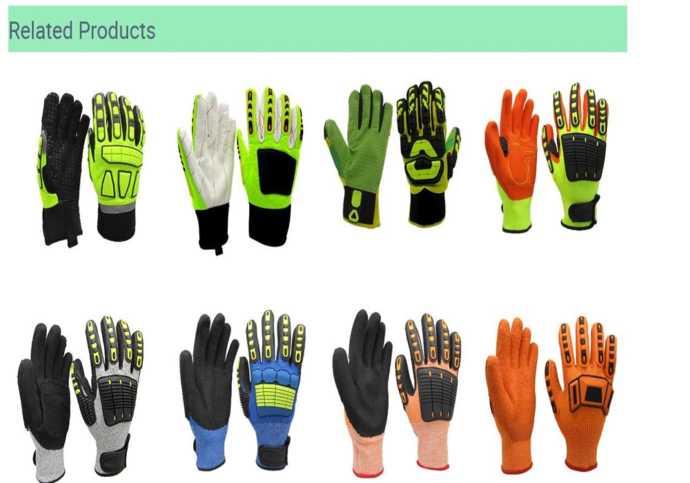 13G Cut and TPR Impact Resistant Hand Protection Labor Work Safety Gloves