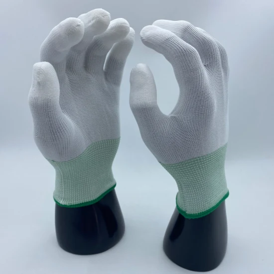 卸売 PU コーティングされた指浸漬帯電防止帯電防止作業手袋